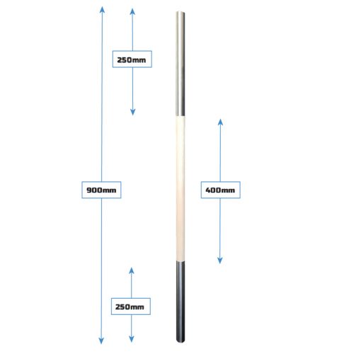 Luxe strakke RVS en beuken trapbaluster trapspijl tussenbaluster 900x25mm
