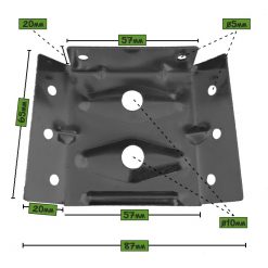 Tafelpoot verbinder 65x87mm tafelhoekplaat voor demonteerbare tafelpoot