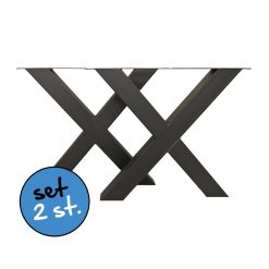 Premium stalen X poot zwart 10x10cm koker