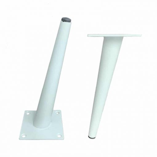Schuin stalen pootje 20cm wit