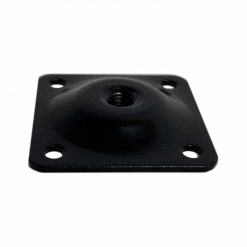 Zwarte bevestigingsplaat recht 47x47mm met M8 schroefdraad