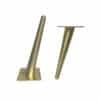 schuine stalen pootje 15cm messing